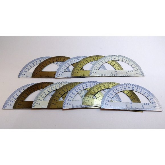 Metal Protractors Set of 12 Classroom Set Math Teaching - Picture 1 of 2